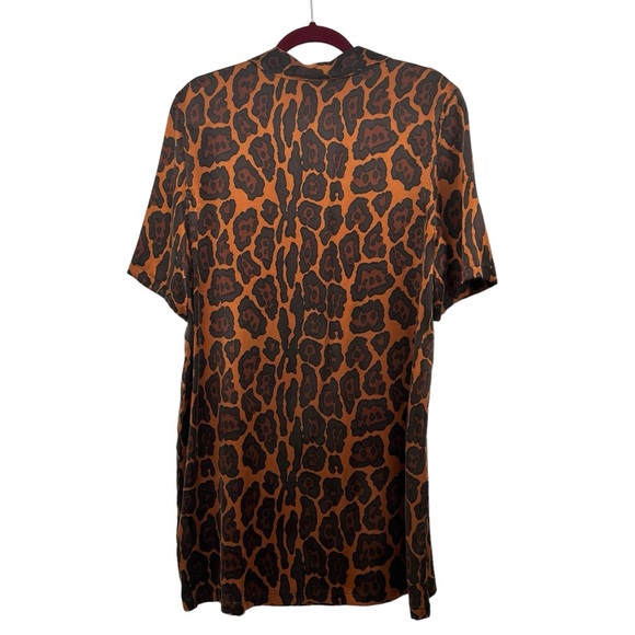 Equipment Femme Silk Animal Print Short Sleeve Shirt Dress Women’s Large - Picture 11 of 13